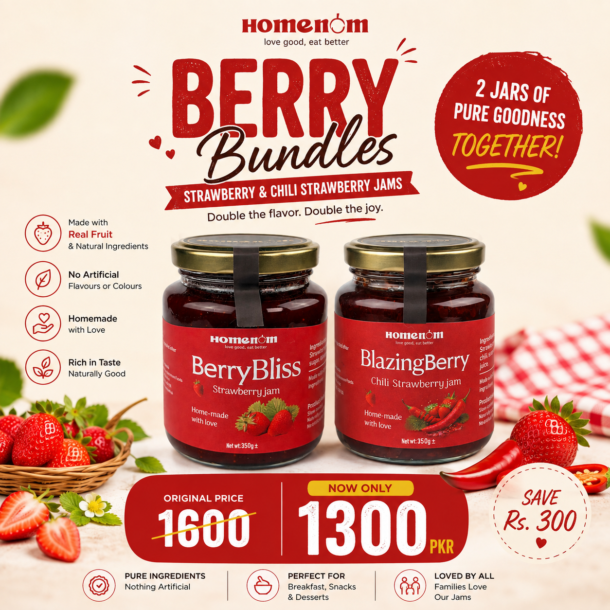 Berry Bundle Offer - Strawberry Jams - 700g