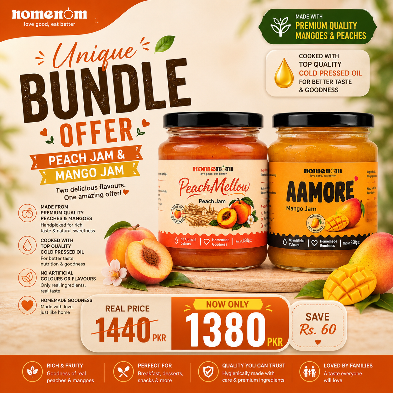 Mango and Peach Jam | 700g
